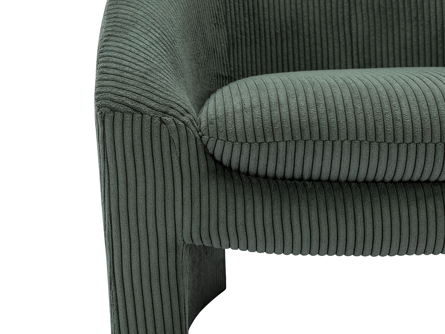 Fauteuil en velours côtelé vert OSSANA