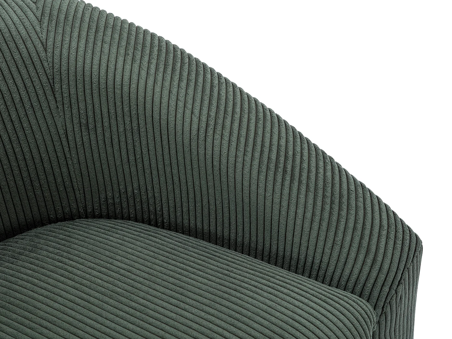 Fauteuil en velours côtelé vert OSSANA