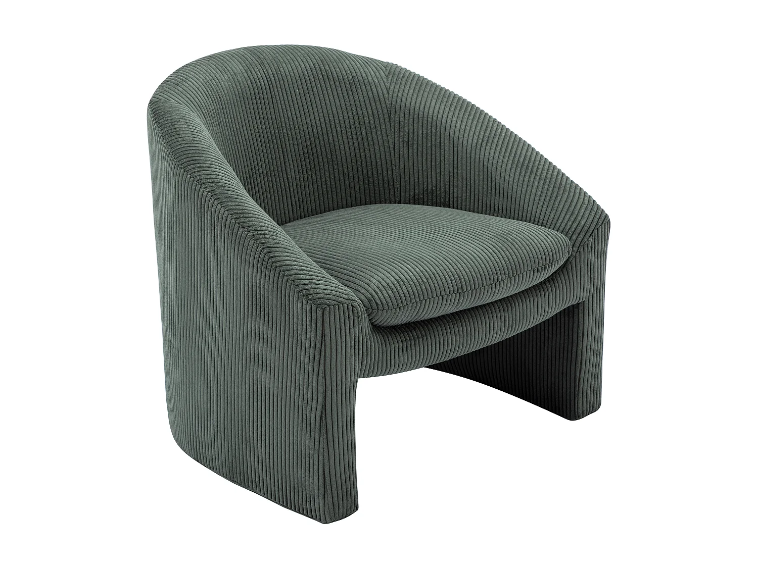 Fauteuil en velours côtelé vert OSSANA