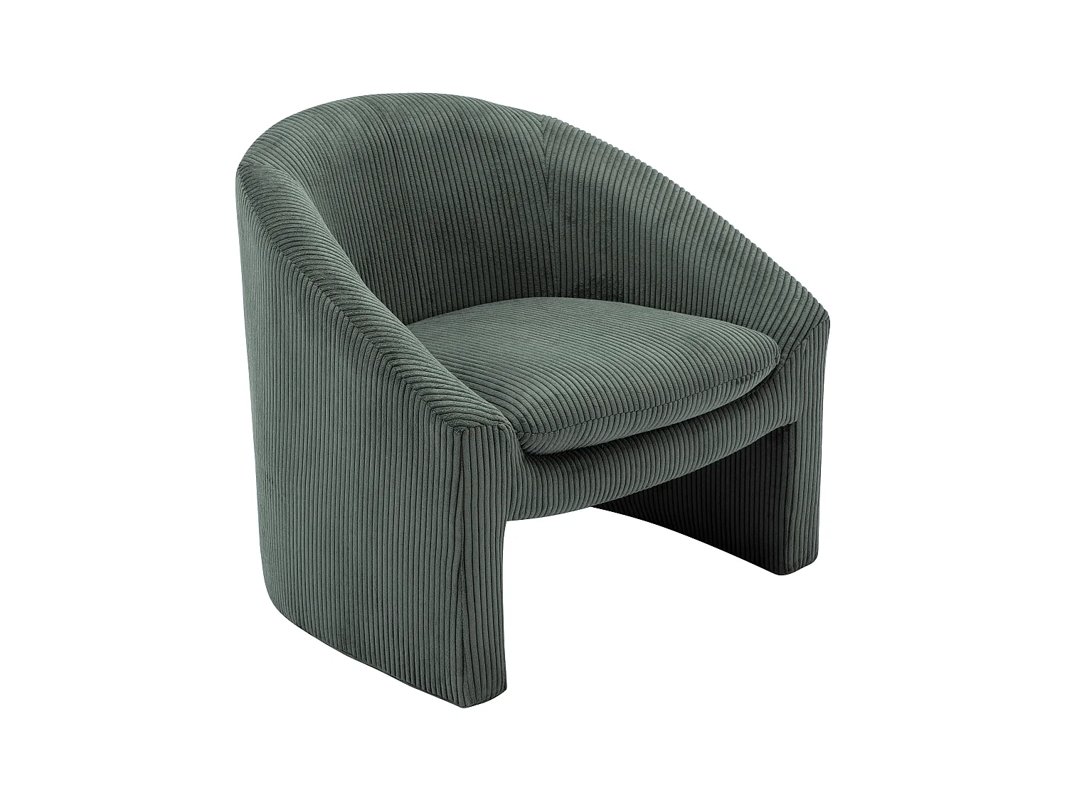 Grøn fløjlsvelorstol i grøn fløjlsstof OSSANA