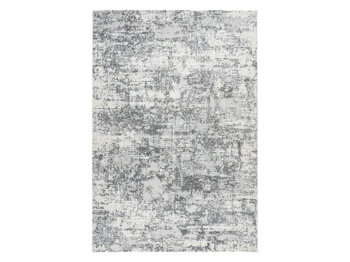 tapis chambre 80x150 tissé gris rectangle motif abstrait BERLO