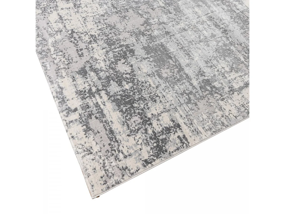 tapis chambre 80x150 tissé gris rectangle motif abstrait BERLO