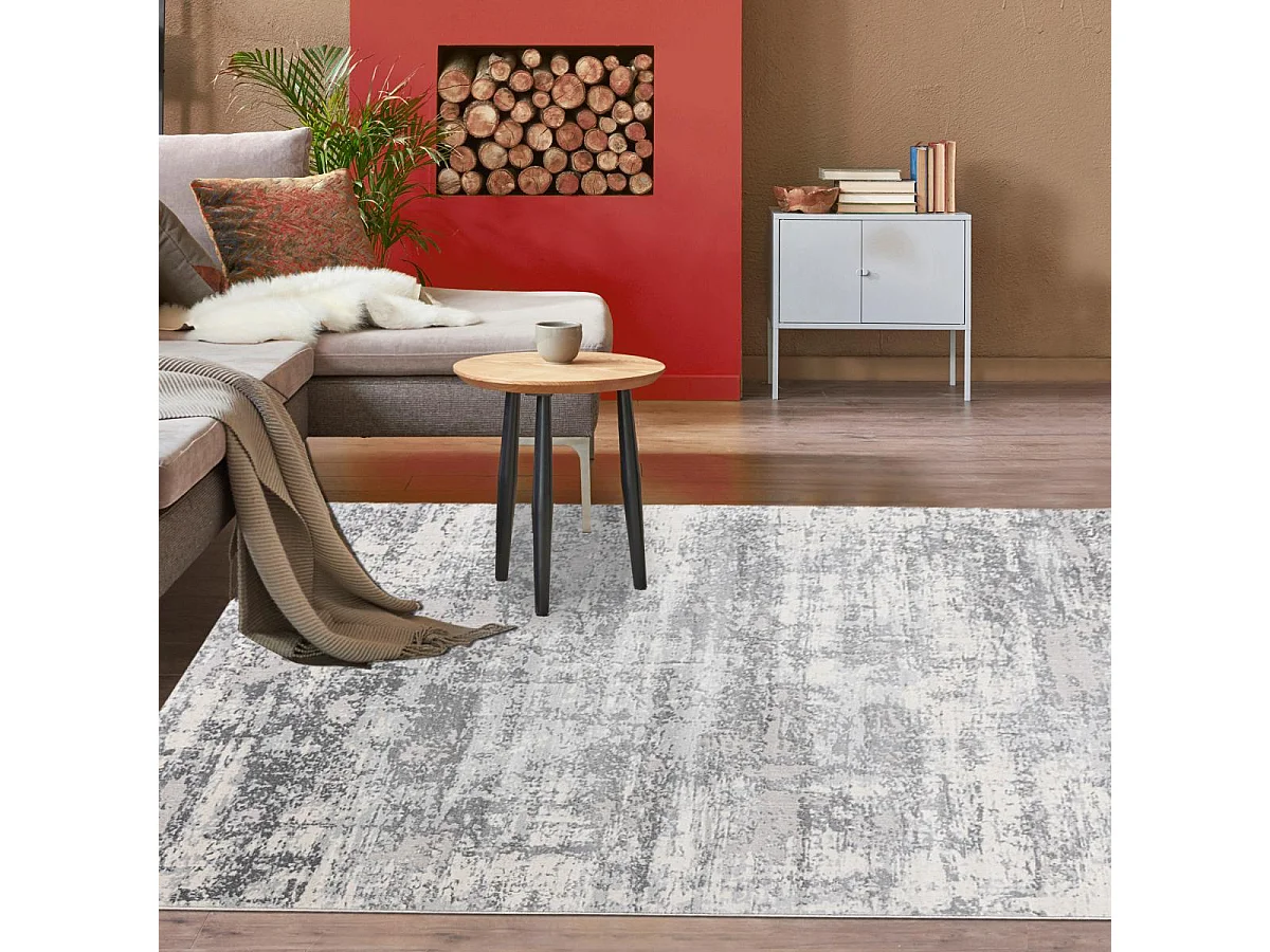 tappeto per camera da letto 80x150 tessuto rettangolo grigio modello astratto BERLO