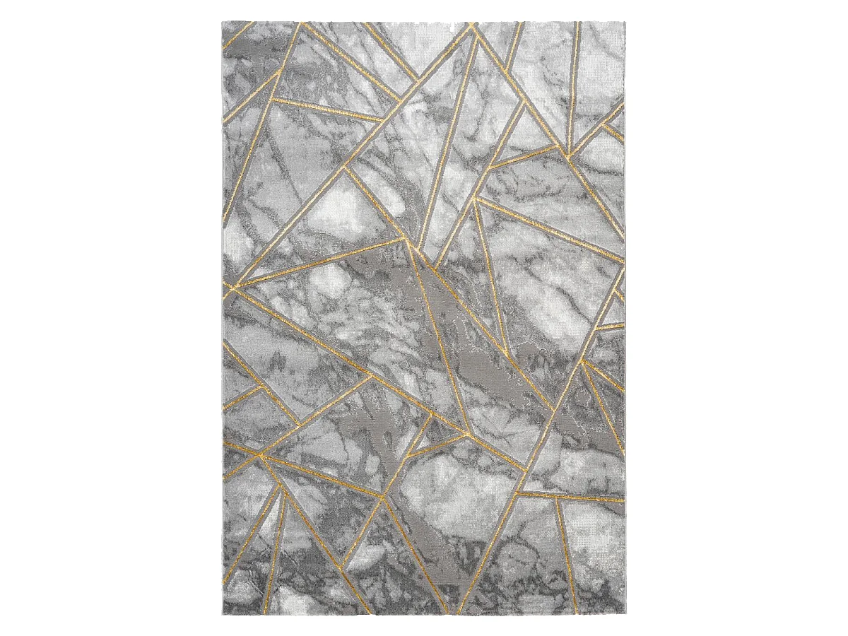 tapis salon 160x230 tissé or rectangle motif géométrique ERZU