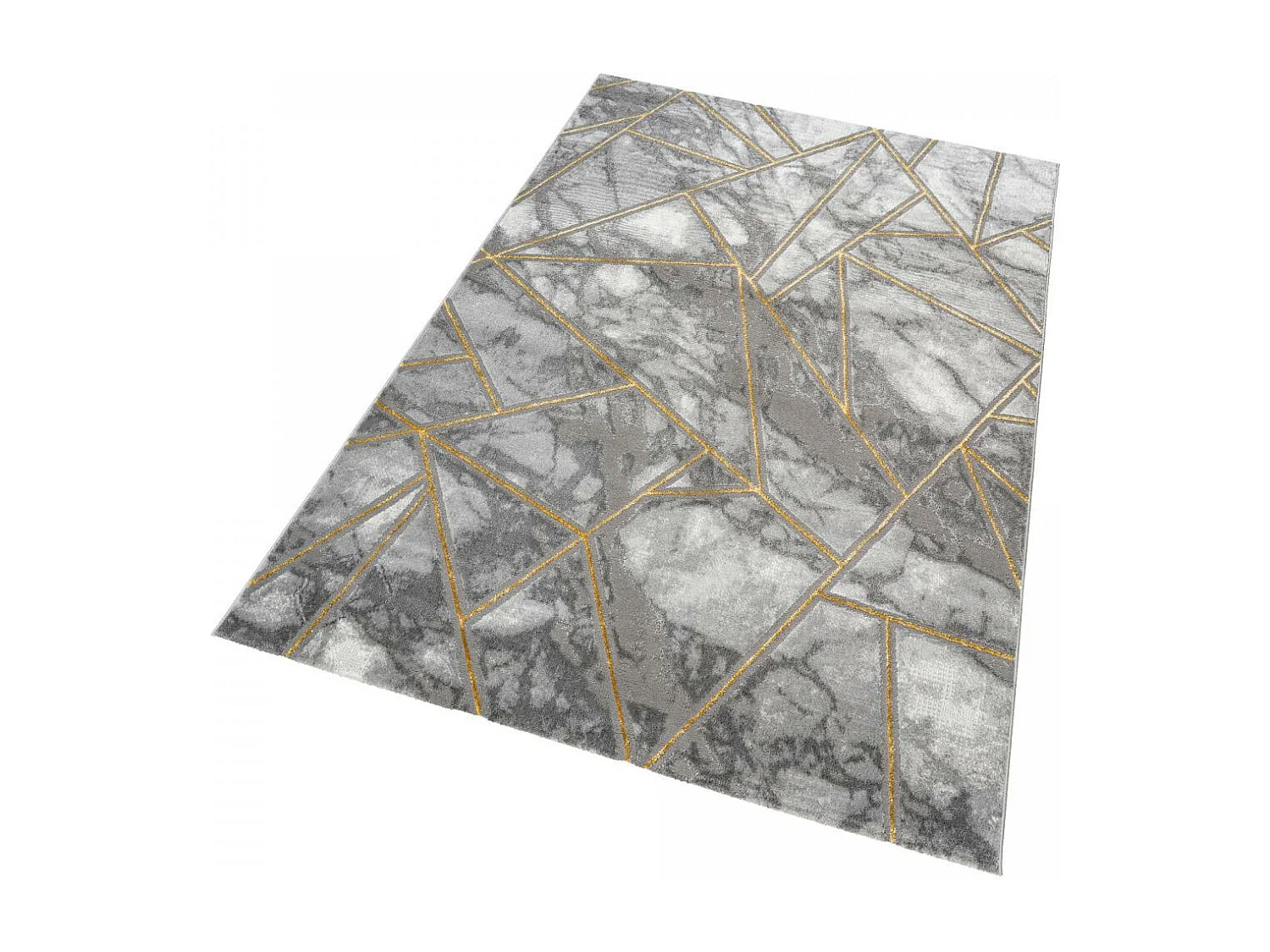 tapis chambre 80x150 tissé or rectangle motif géométrique ERZU