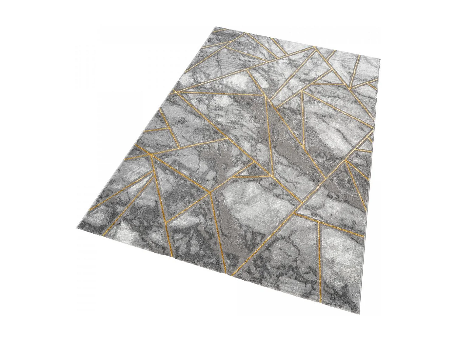 tappeto per camera 80x150 tessuto rettangolo oro disegno geometrico ERZU