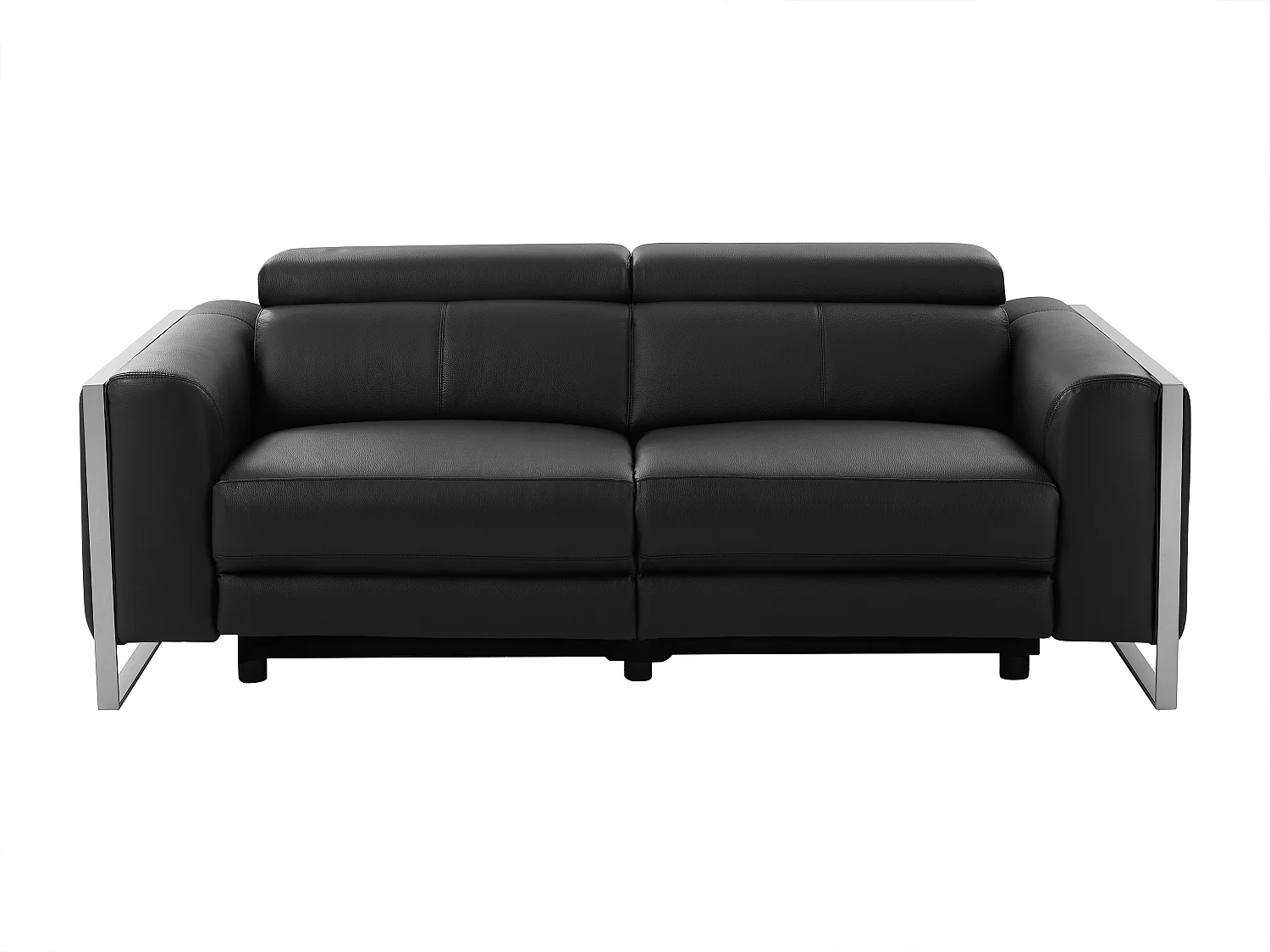 3-sits soffa med elektrisk avslappningsfunktion i svart läder DAVOLI