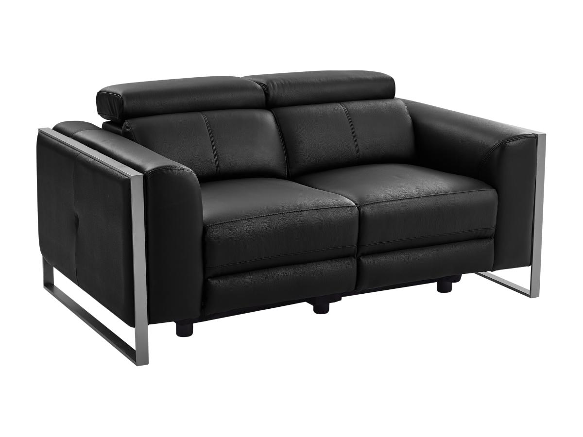 Relaxsofa 2-Sitzer elektrisch - Leder - Schwarz - DAVOLI günstig online kaufen