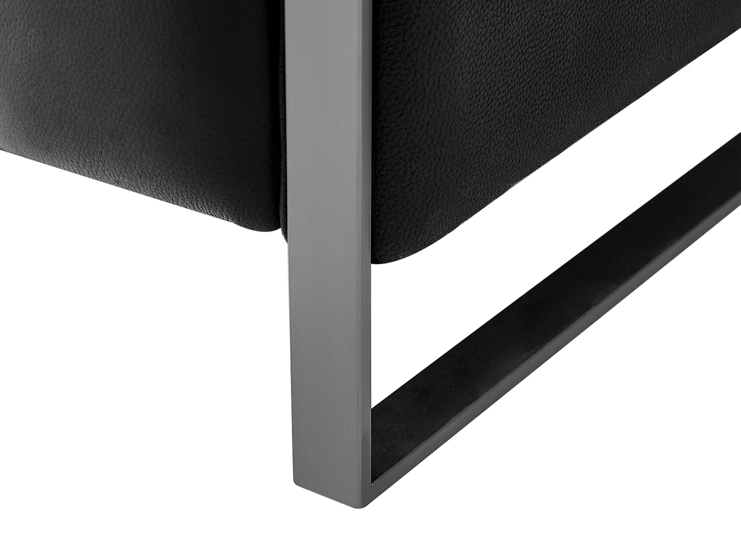 2-sits elfåtölj i svart läder DAVOLI