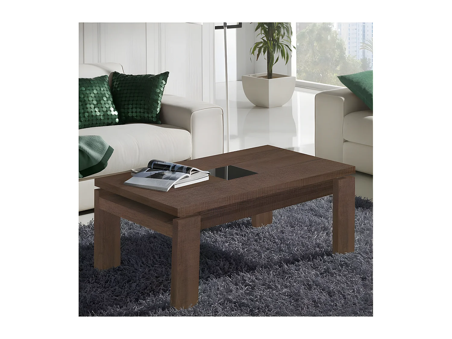 Table basse Chêne foncé relevable - DILIA