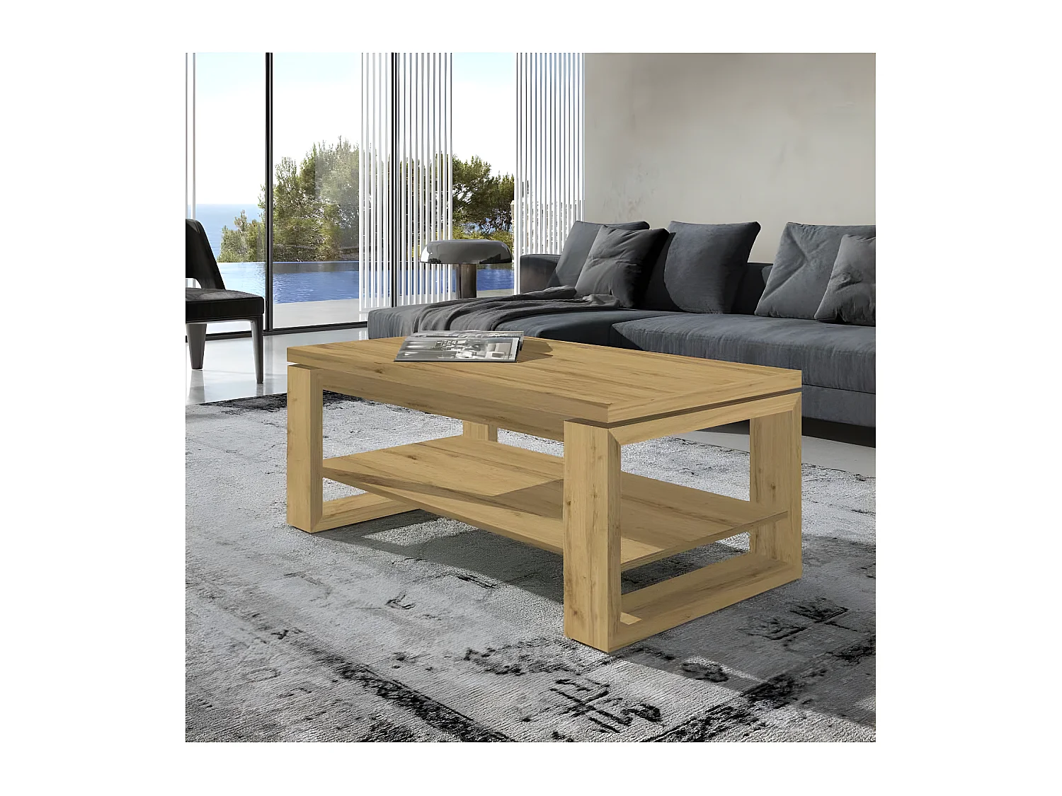 Table basse relevable Chêne blond - REENA