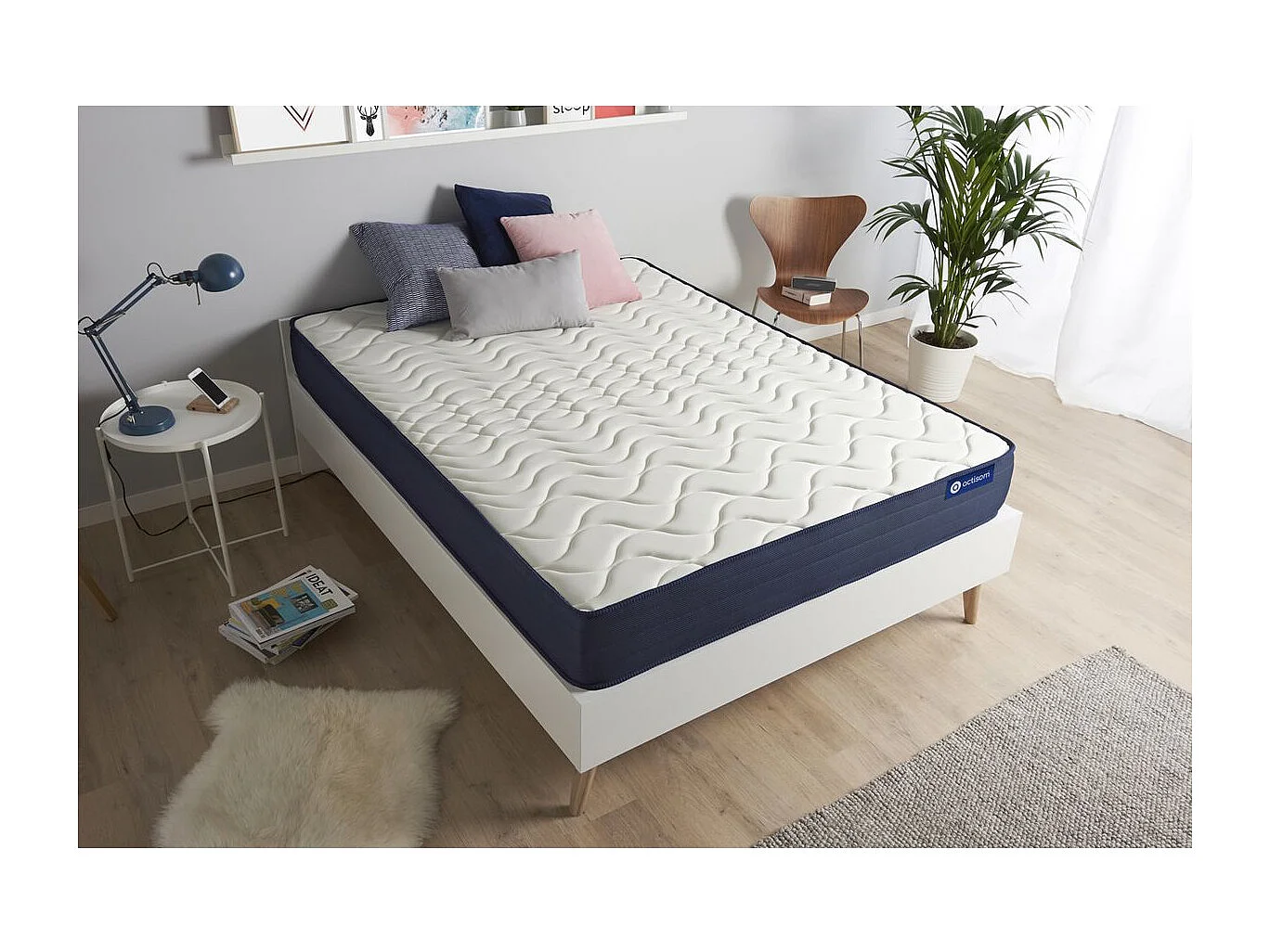 ACTISOM Matelas 90x200 Mémoire de forme 5zones de confort
