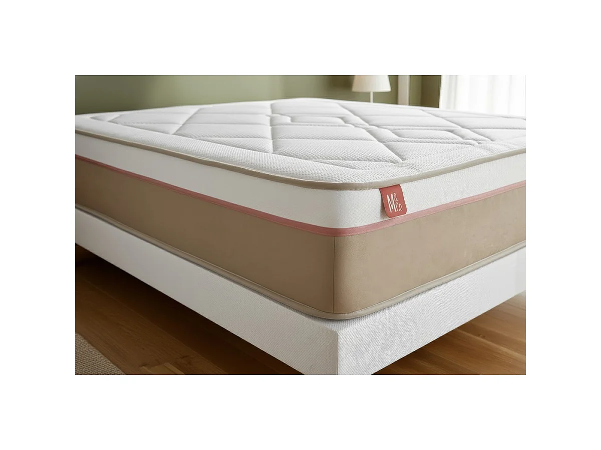 Matelas LE SOYEUX 140x190cm Ressorts ensachés + Mémoire de forme BioVisco - Ep. 24cm