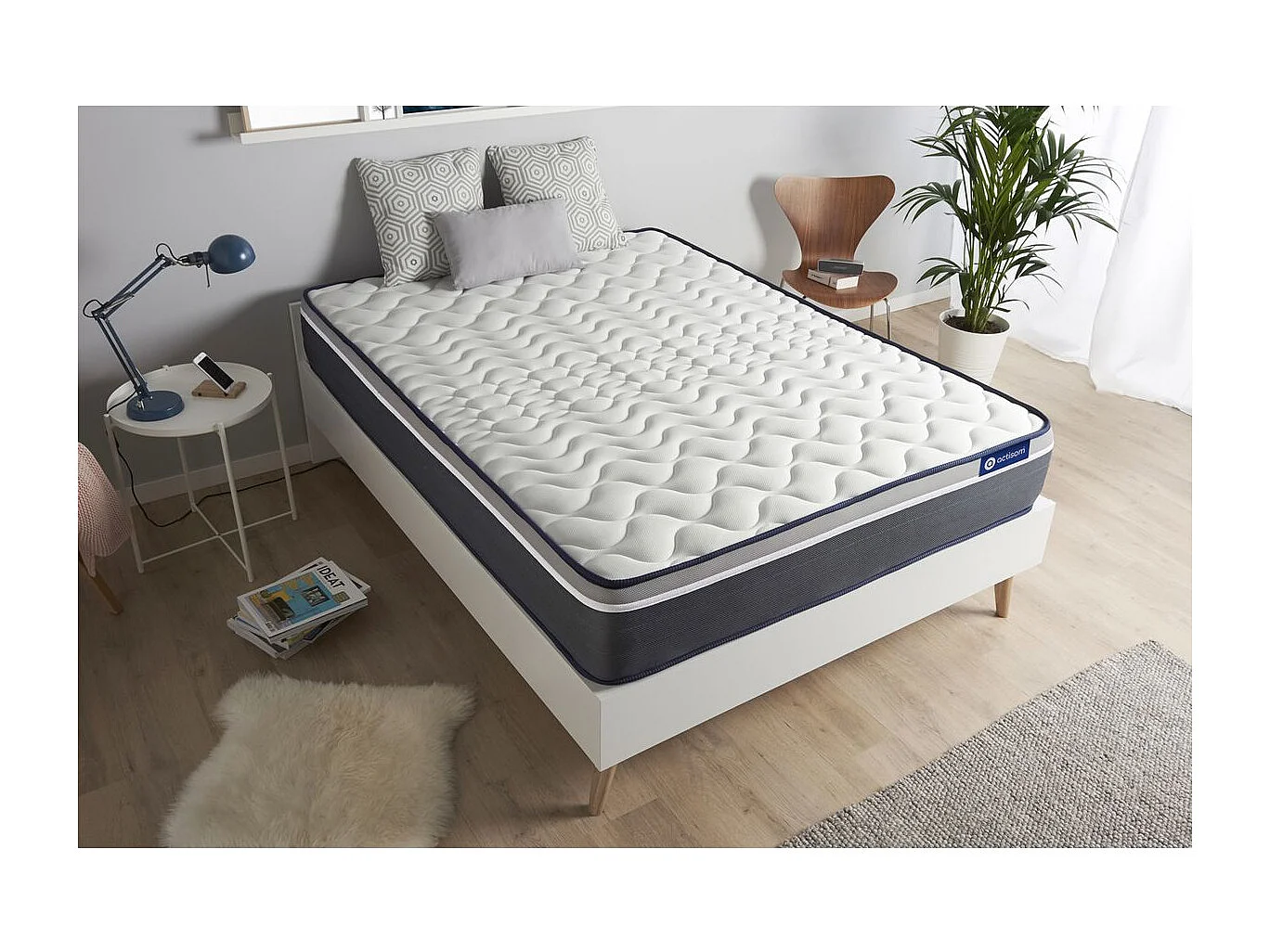 ACTISOM Matelas 90x200 Mémoire de forme Maxi épaisseur 7zones de confort
