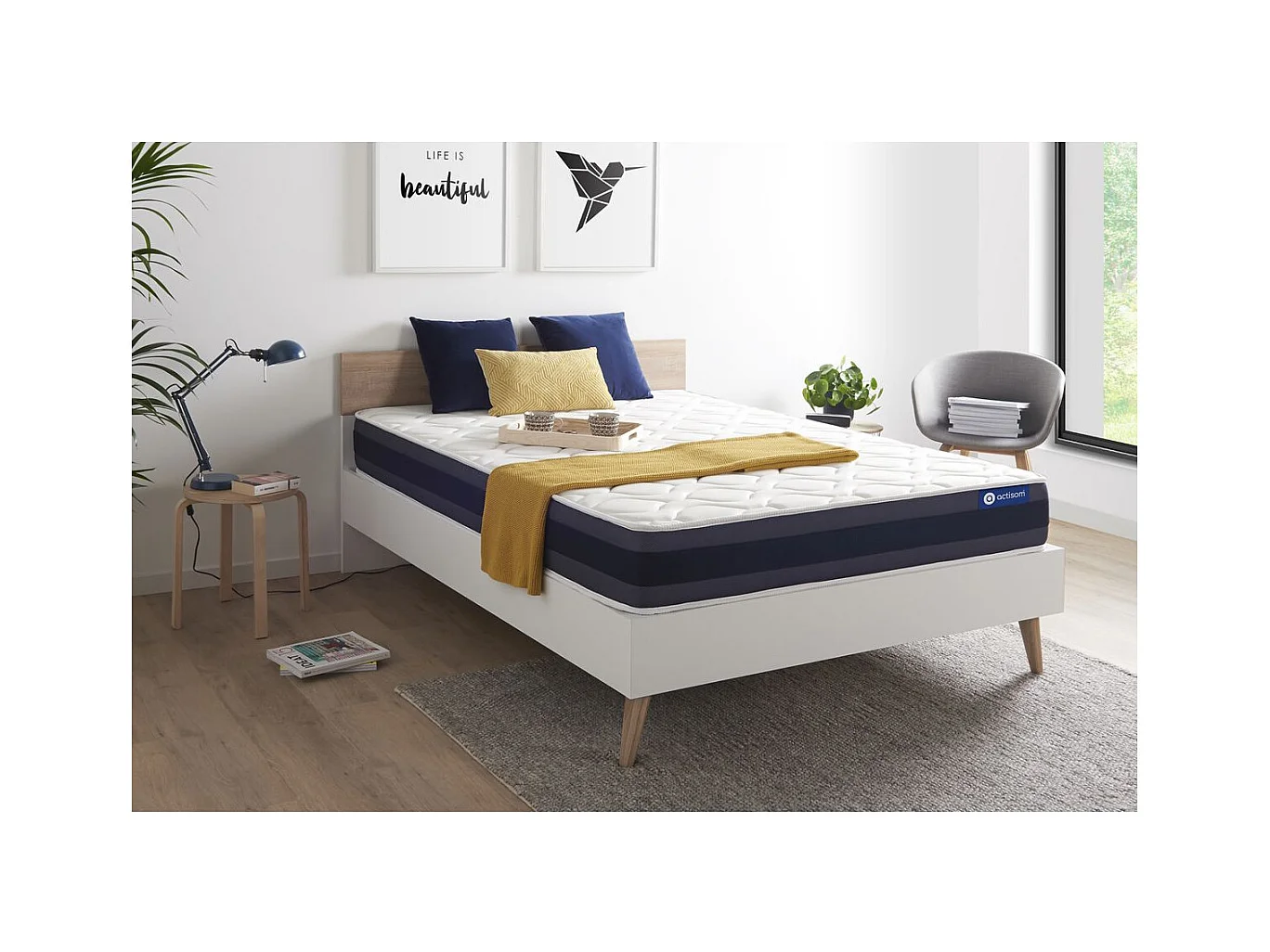 Matelas Latex+Mémoire de forme ACTILATEX MORPHO 140x200 Maxi épaisseur 5zones de confort