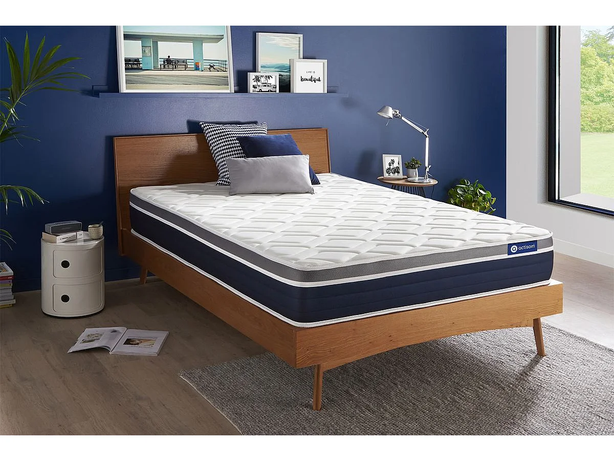 Actiflex confort matras 200x200cm , Matrasdikte : 26 cm , Pocketveren en traagschuim , Vrij stevig, 7 comfortzones