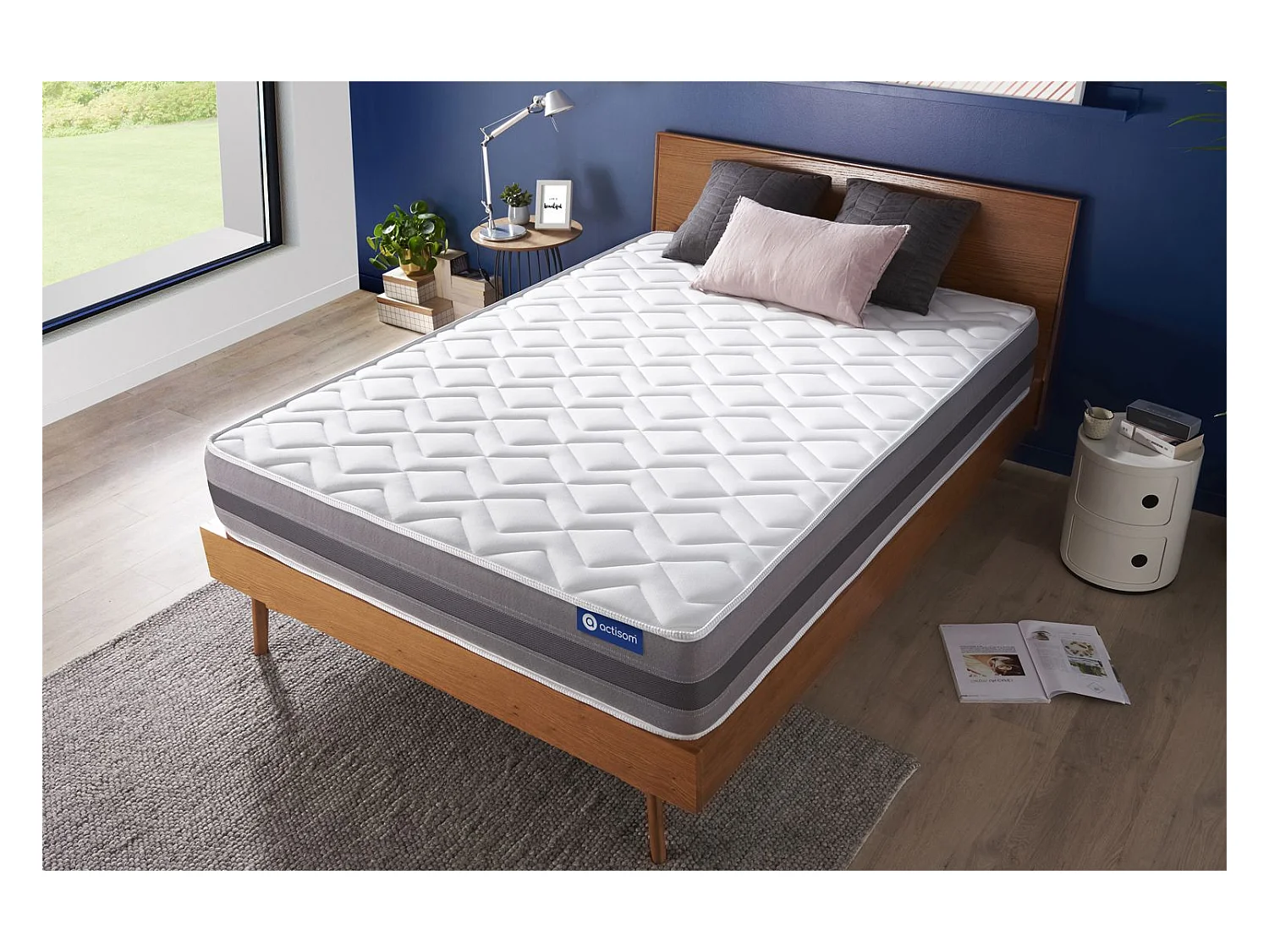 Materac Actiflex relax 140x200cm, Grubosc : 24 cm, sprezyny kieszeniowe i pianka z pamiecia ksztaltu, Umiarkowanie twardy, 5 stref komfortu