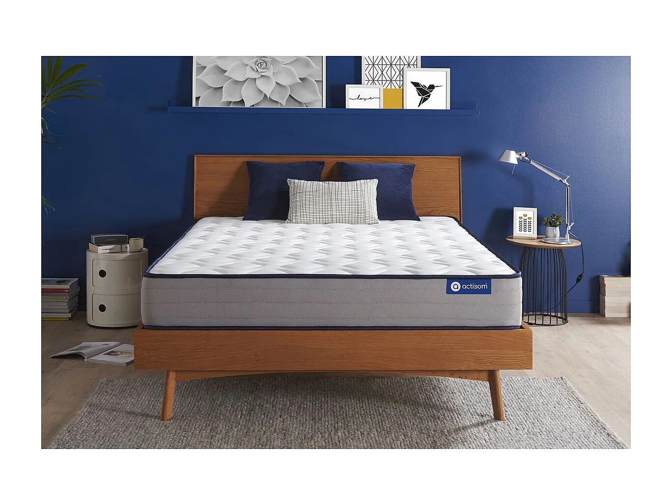 ACTISOM matelas Ressorts ensachés et Mémoire de forme ACTIFLEX FORM 200x200 cm 5zones de confort