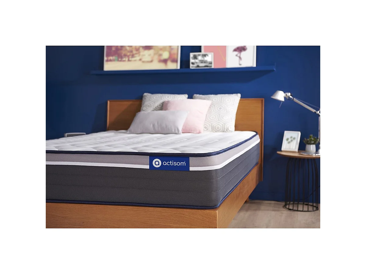 ACTISOM Matelas 90x190 Ressorts ensachés+Mémoire de forme Maxi épaisseur 7zones de confort