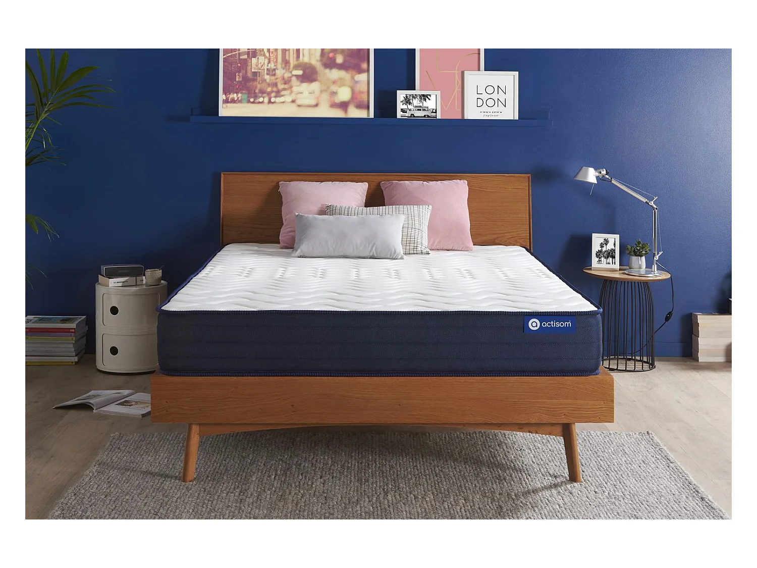 ACTISOM Matelas 140x200 Ressorts ensachés et Mémoire de forme 5zones de confort