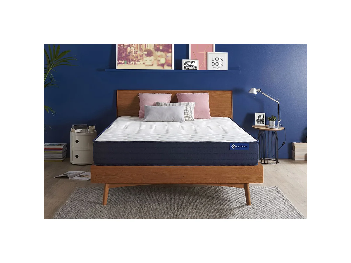 ACTISOM Matelas 140x200 Ressorts ensachés et Mémoire de forme 5zones de confort