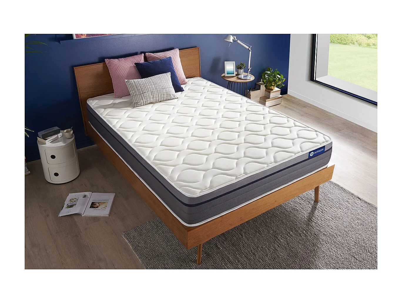 ACTISOM - Colchón Híbrido 90 x 200 - Colchón 1 plaza, 26 cm de Grosor - Acogida de Memory Foam, Soporte Firme y Confort Equilibrado con 7 Zonas de Confort