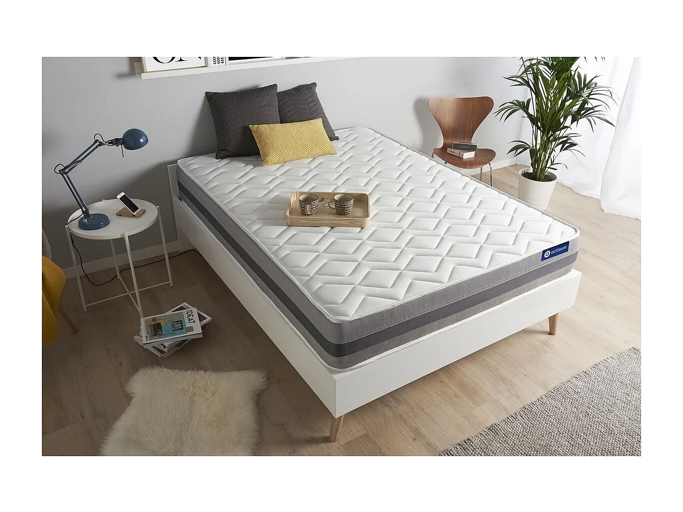 ACTISOM Matelas mémoire de forme 90x190 cm Maxi épaisseur 5zones de confort