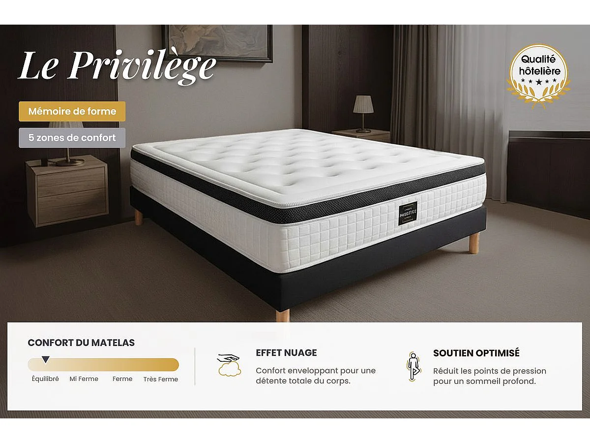 Matelas Privilège 140x200 Mémoire de forme 5 zones