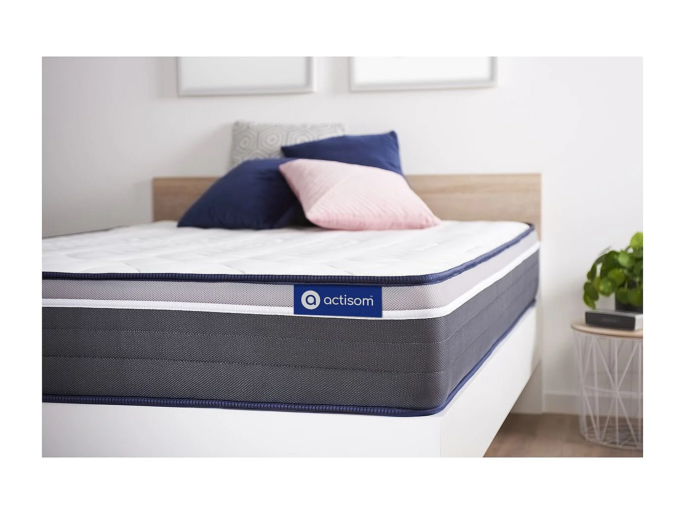 ACTISOM Matelas 90x200 Latex+Mémoire de forme Maxi épaisseur 7zones de confort
