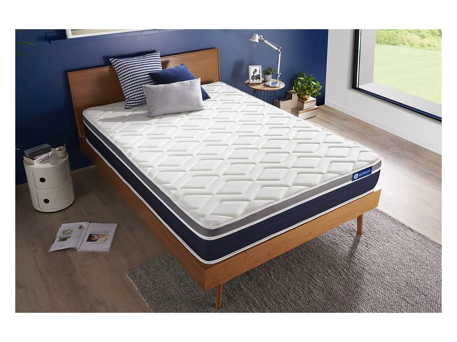 Colchón Actiflex confort 180x200cm, Grosor: 26cm, Muelles ensacados y espuma viscoelástica, Moderadamente firme, 3 zonas de confort