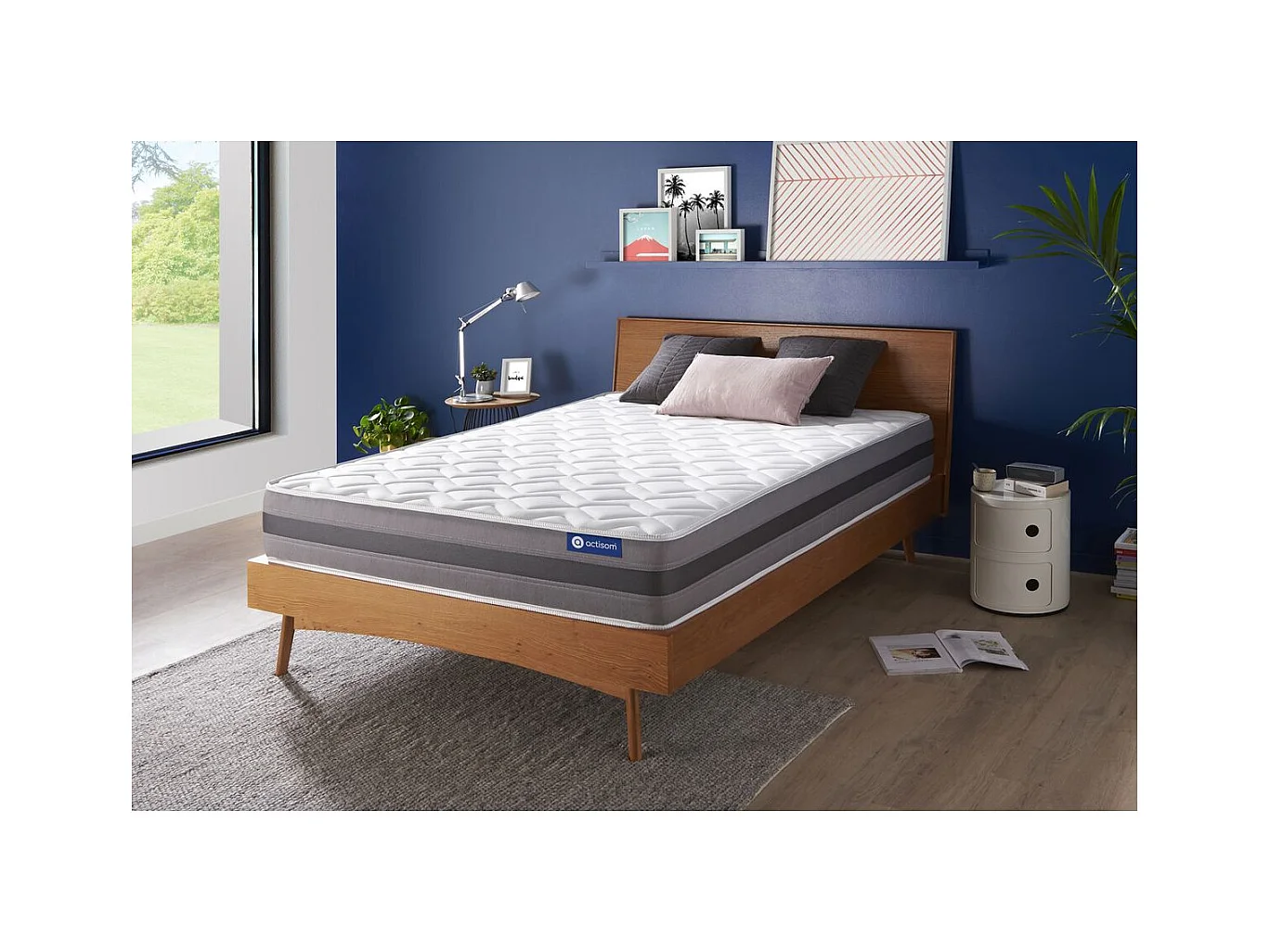 ACTISOM Matelas Ressorts ensachés et mémoire de forme 160x200 cm Maxi épaisseur 5zones de confort