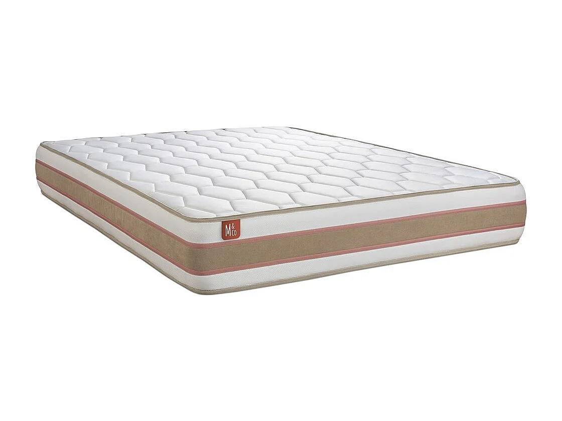 Matelas LE DÉLICAT 200x200cm Ressorts ensachés + Mémoire de forme 5 zones de confort - Ep. 26cm