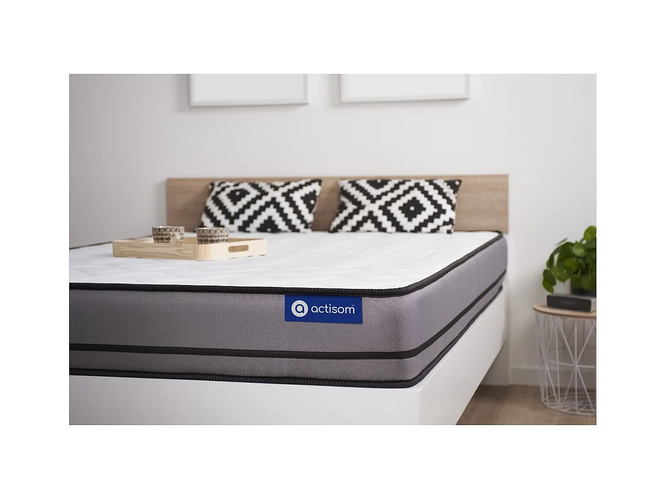 Matelas ACTILATEX 90x200cm 2 faces à MÉMOIRE DE FORME + LATEX 3zones de confort