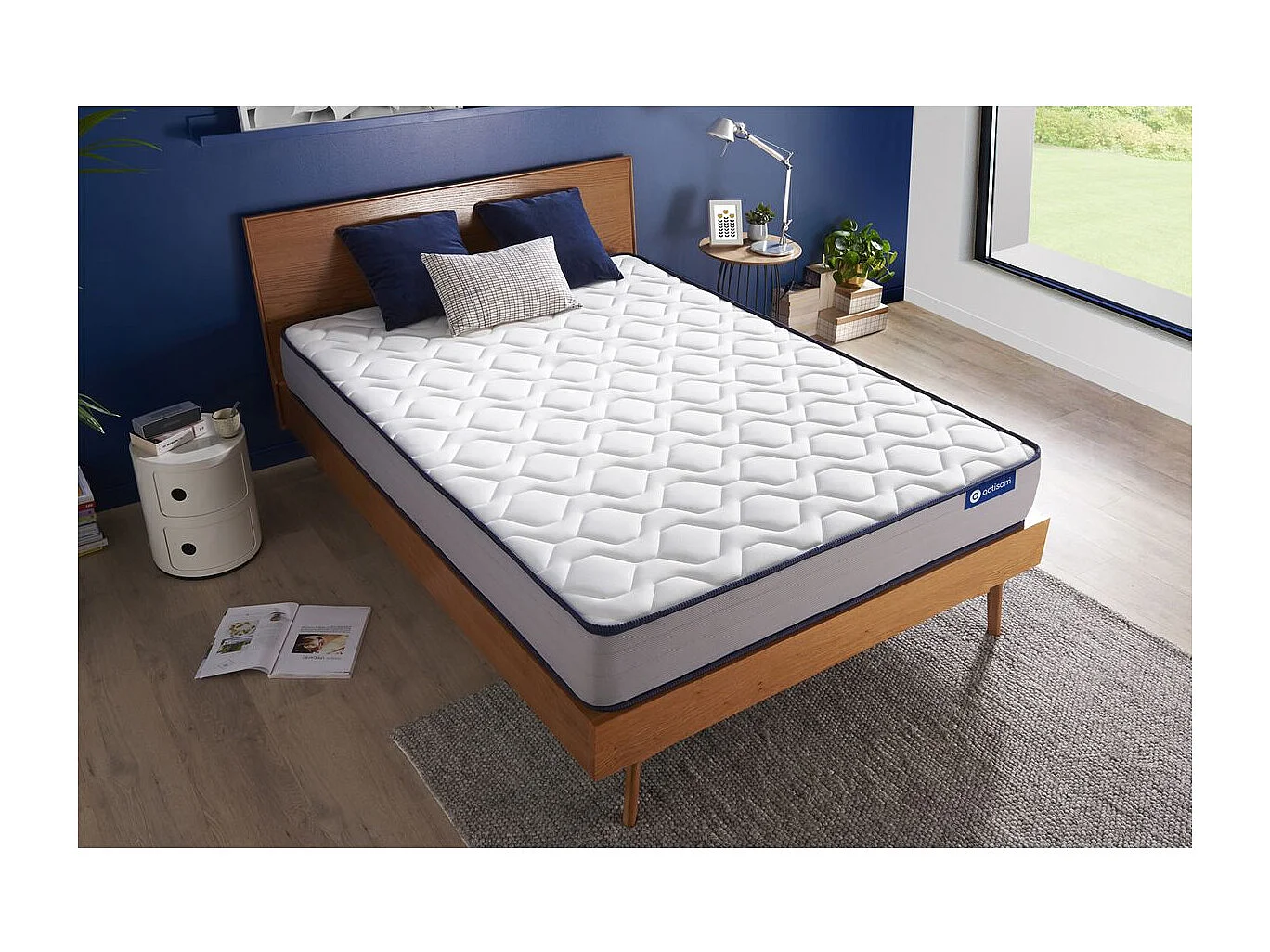 Colchón Actiflex form 90x190cm, Grosor: 22cm, Muelles ensacados y espuma viscoelástica, Firme, 3 zonas de confort