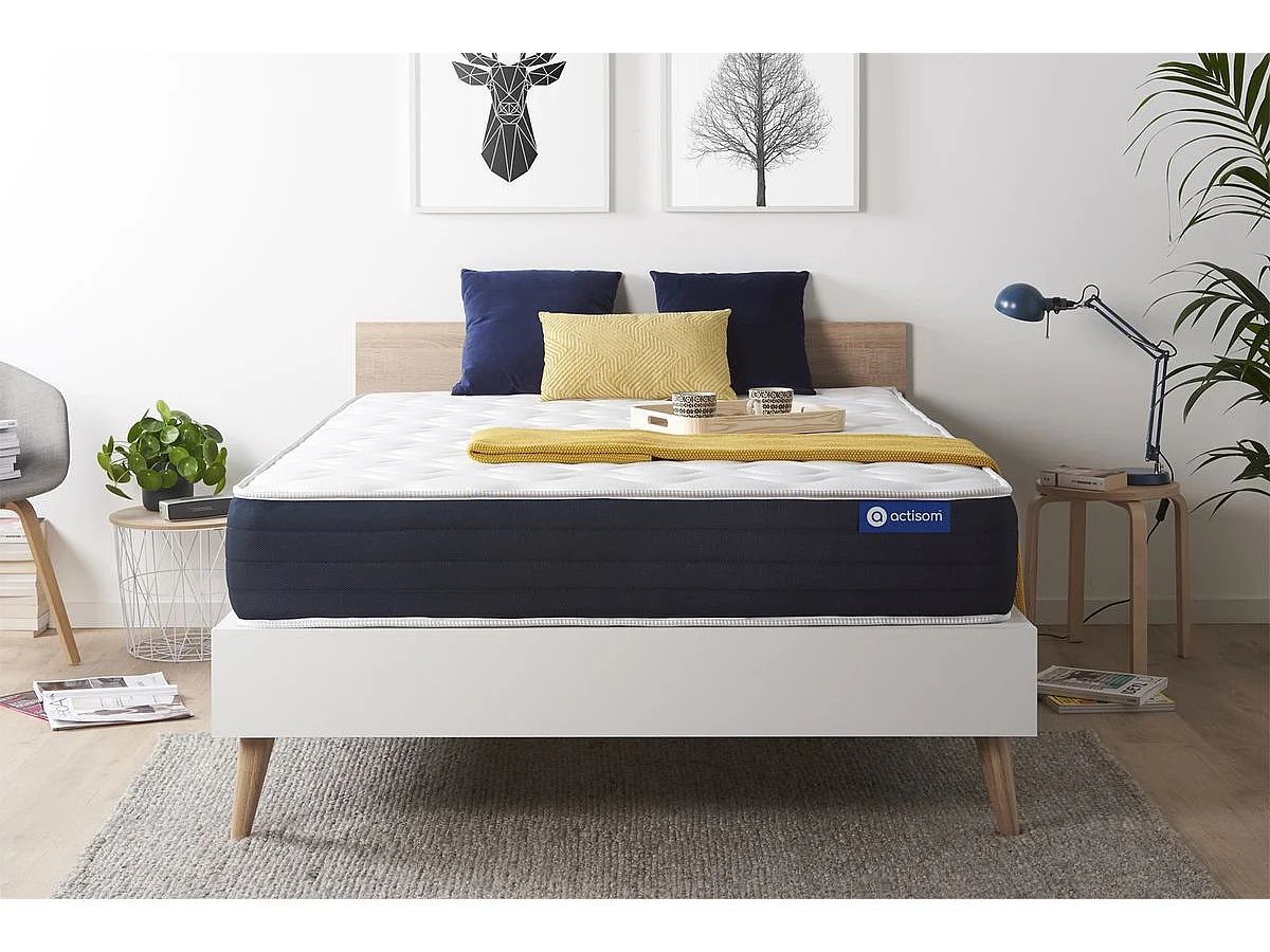 Materac Actilatex sleep 200x200cm, Grubosc : 22 cm, Lateks i pianka z pamiecia ksztaltu, Zrównowazony, 5 stref komfortu