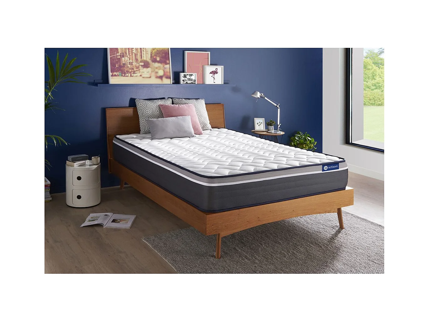 ACTISOM Matelas 160x200 Ressorts ensachés+Mémoire de forme Maxi épaisseur 7zones de confort