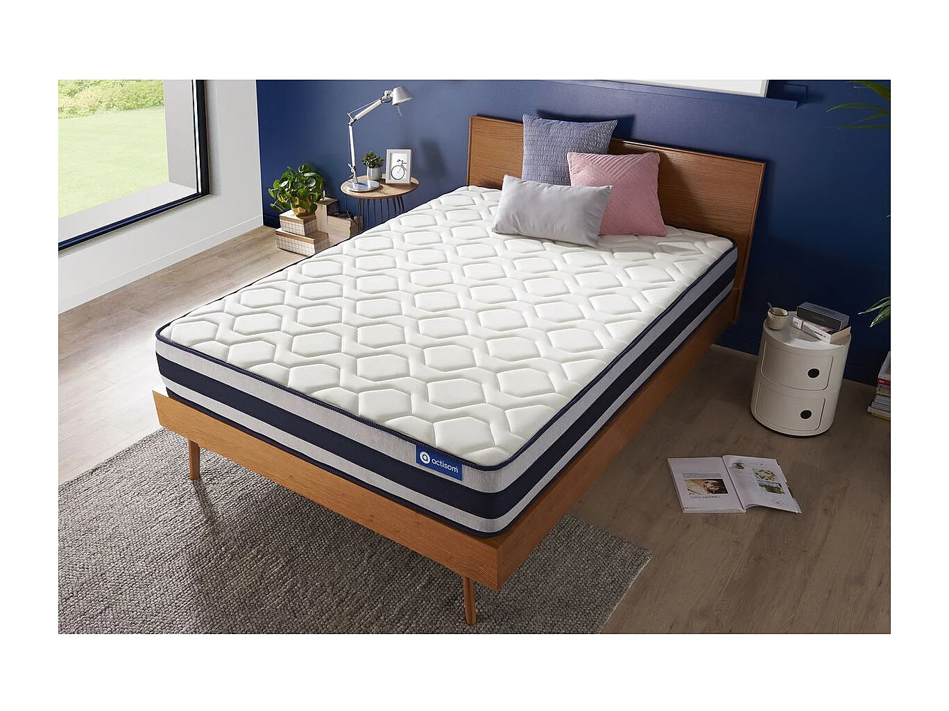 Colchón Actiflex ergo 90x200cm, Grosor: 24cm, Muelles ensacados y espuma viscoelástica, Firme, 3 zonas de confort