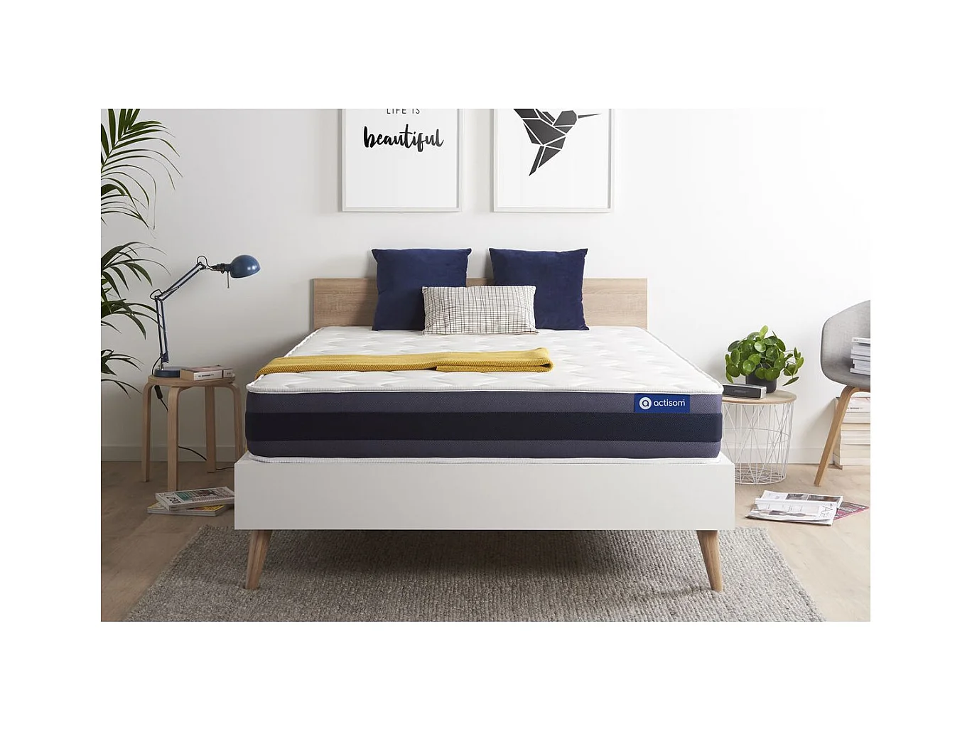 Matelas Latex+Mémoire de forme ACTILATEX MORPHO 160x200 Maxi épaisseur 5zones de confort