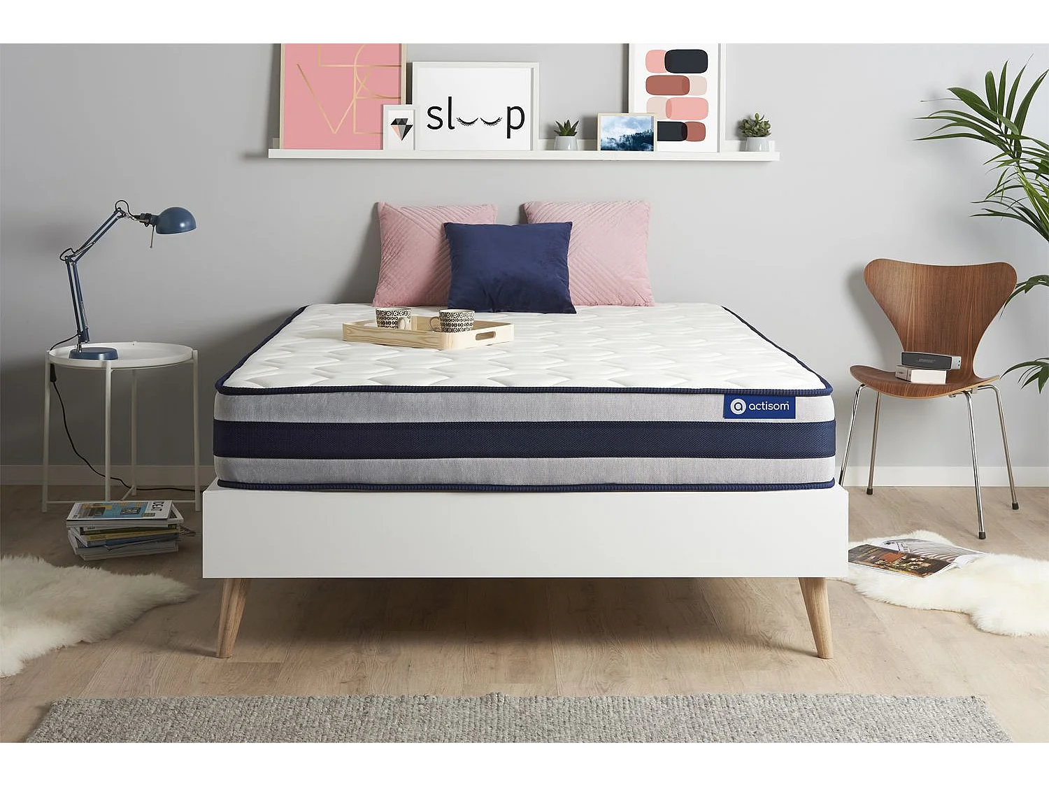 ACTISOM - Colchón 180 x 200 - Colchón Doble, Espuma Viscoelástica, 24 cm de Grosor - Soporte y Confort Firme - Alta Calidad para un Sueño Óptimo