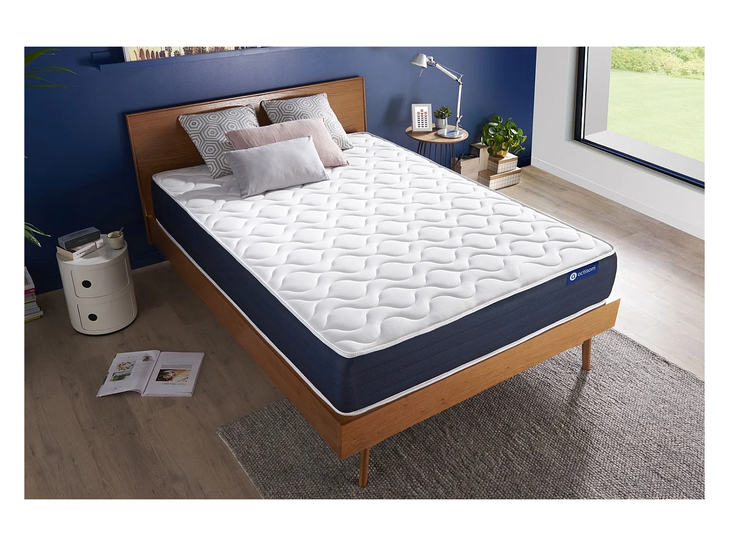 Colchón Actiflex sleep 200x200cm, Grosor: 22cm, Muelles ensacados y espuma viscoelástica, Equilibrado, 3 zonas de confort