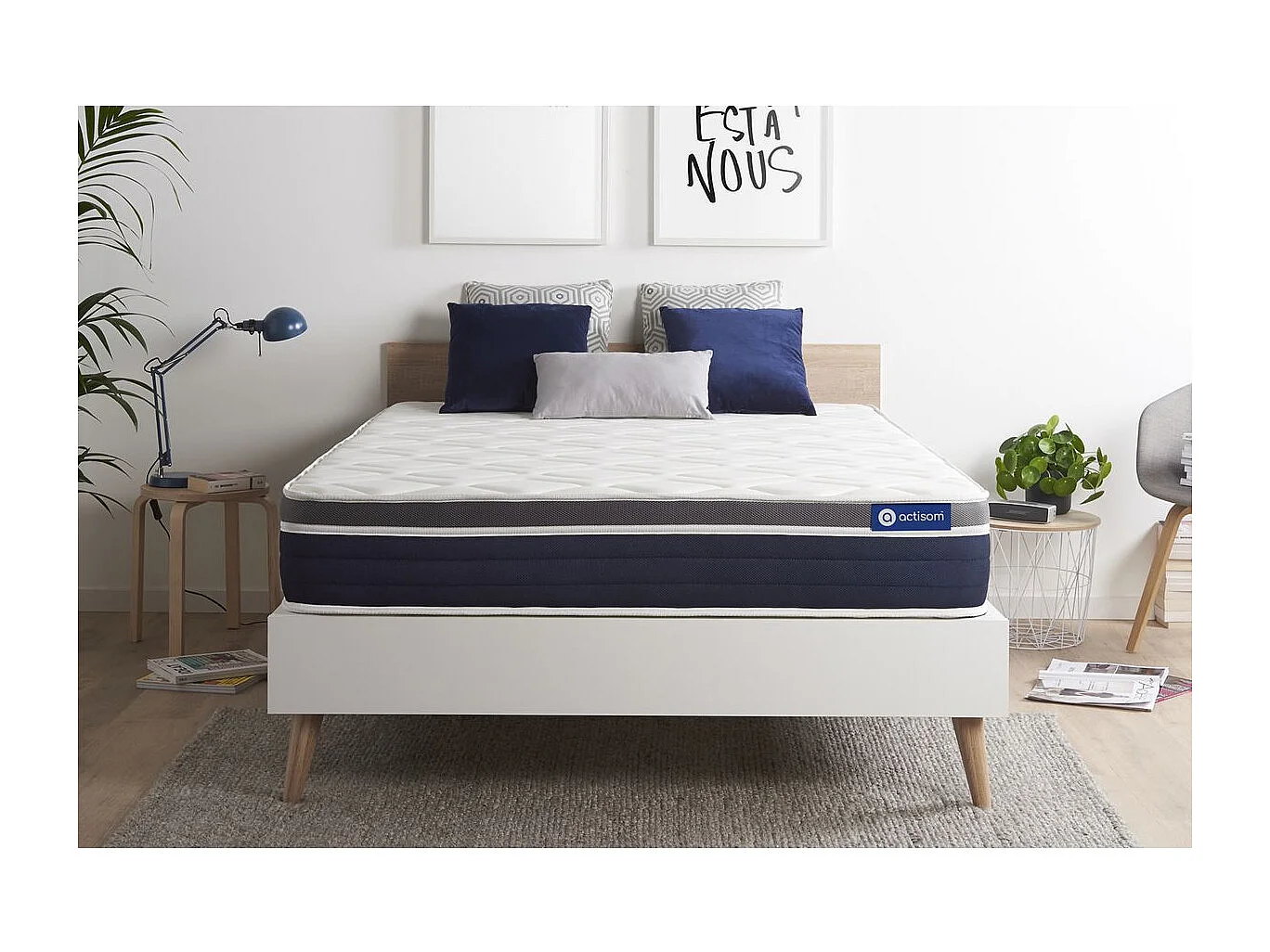 Colchón Actilatex confort 160x200cm, Grosor: 26cm, Látex y espuma viscoelástica, Moderadamente firme, 7 zonas de confort