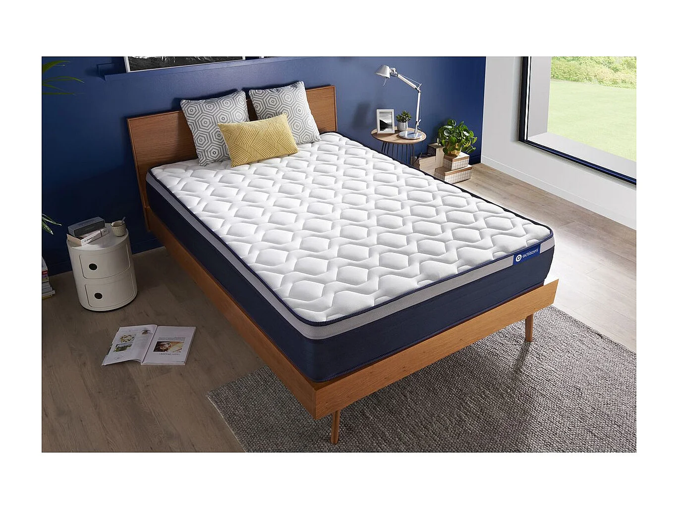 ACTISOM matelas Ressorts ensachés+Mémoire de forme ACTIFLEX MAX 90x190 cm Maxi épaisseur 7zones de confort