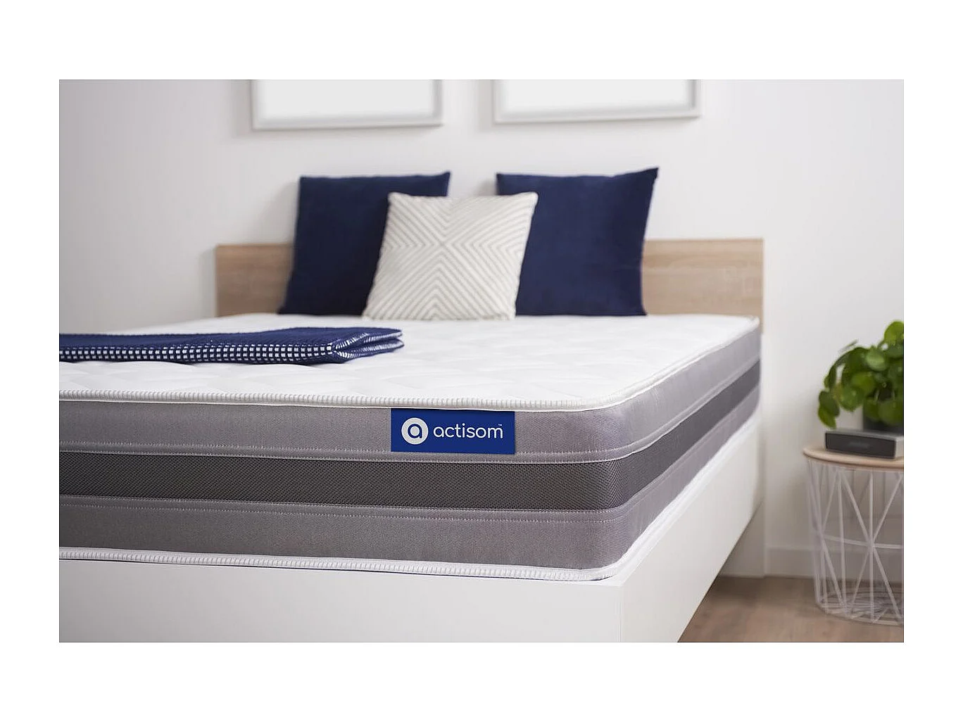 ACTISOM Matelas Latex et mémoire de forme 90x200 cm Maxi épaisseur 5zones de confort