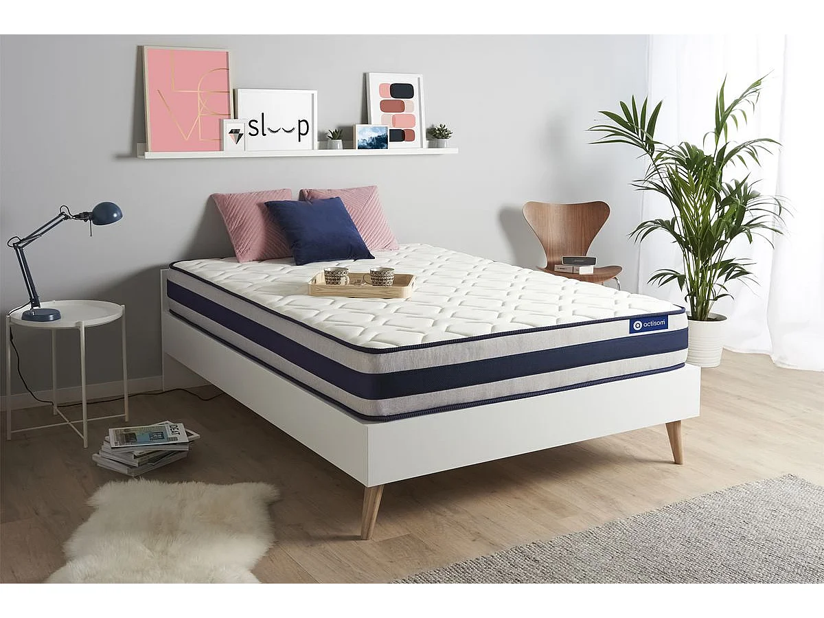 ACTISOM - Colchón 200 x 200 - Colchón Doble, Espuma Viscoelástica, 24 cm de Grosor - Soporte y Confort Firme - Alta Calidad para un Sueño Óptimo