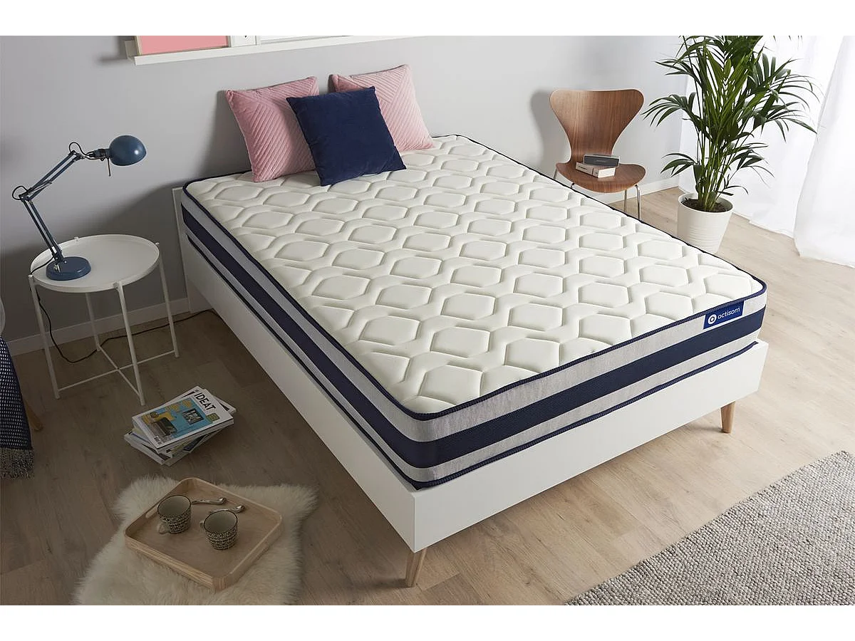 ACTISOM - Colchón 200 x 200 - Colchón Doble, Espuma Viscoelástica, 24 cm de Grosor - Soporte y Confort Firme - Alta Calidad para un Sueño Óptimo