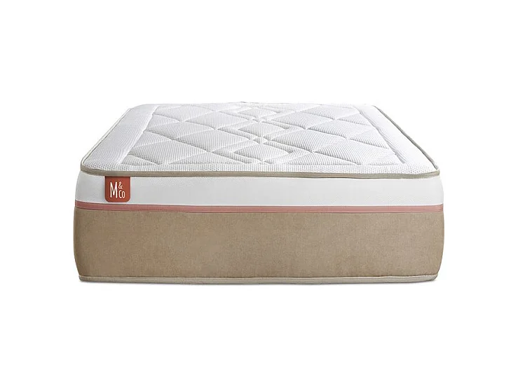 Matelas LE SOYEUX 90x200cm Ressorts ensachés + Mémoire de forme BioVisco - Ep. 24cm