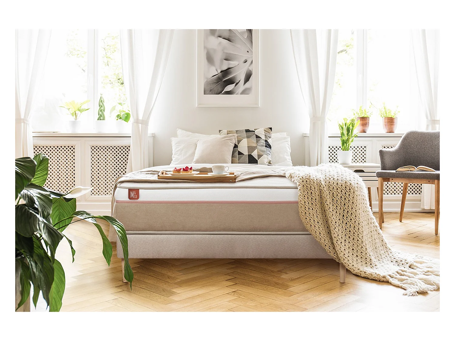 Matelas LE SOYEUX 90x200cm Ressorts ensachés + Mémoire de forme BioVisco - Ep. 24cm