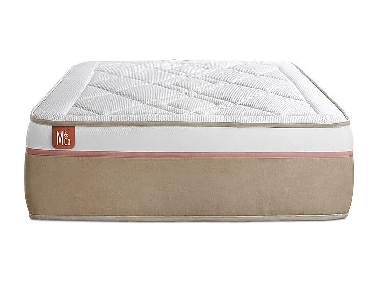 Matelas LE SOYEUX 90x200cm Ressorts ensachés + Mémoire de forme BioVisco - Ep. 24cm