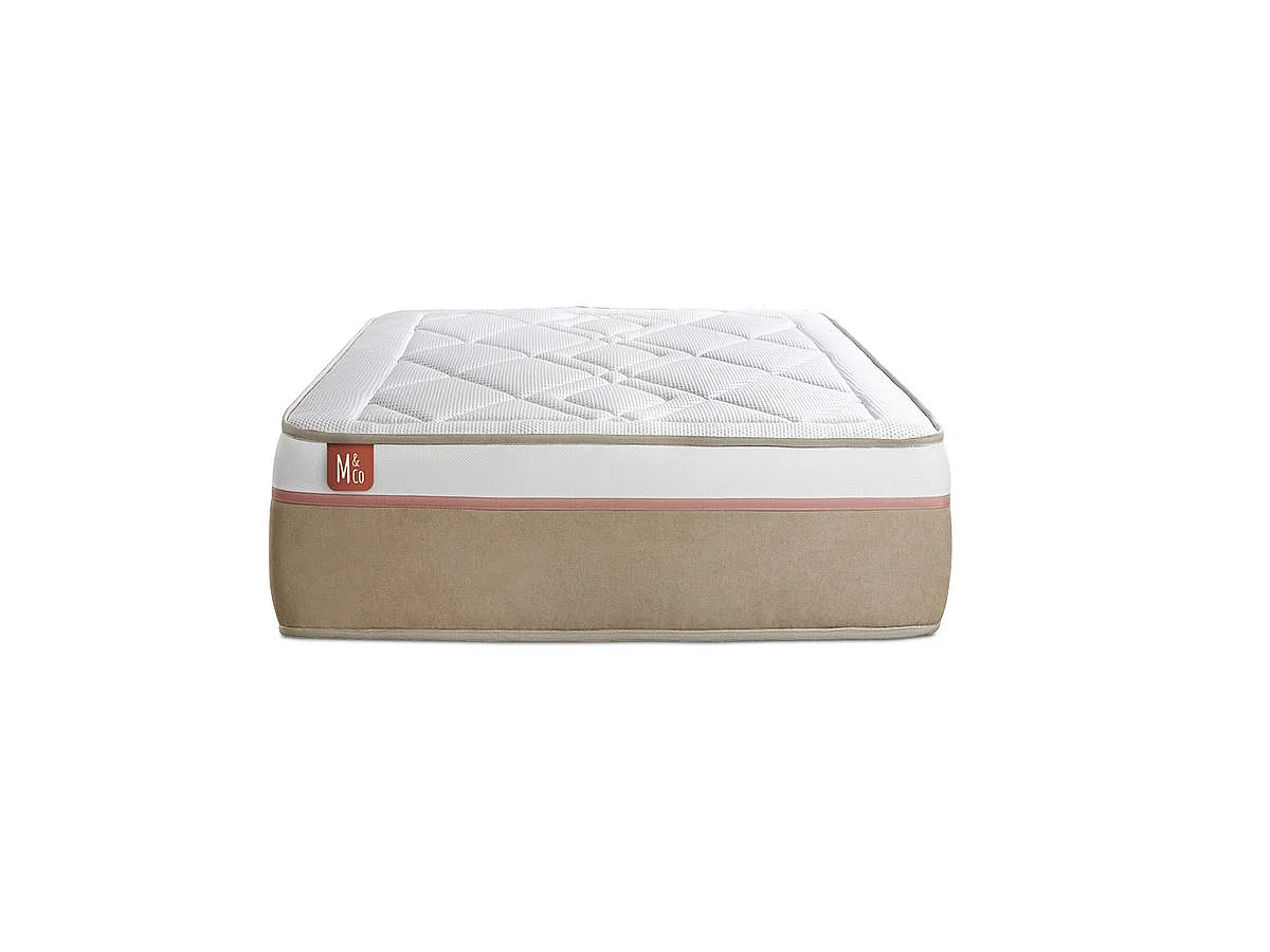 Matelas LE SOYEUX 90x200cm Ressorts ensachés + Mémoire de forme BioVisco - Ep. 24cm