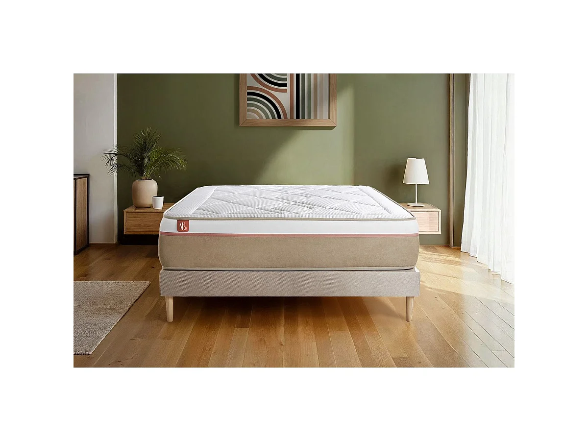 Matelas LE SOYEUX 90x200cm Ressorts ensachés + Mémoire de forme BioVisco - Ep. 24cm